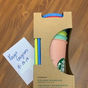 Starbucks color changing cold cups